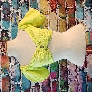 💋🔥Bright Neon Green Festival Puffy Sleeve Crop Top